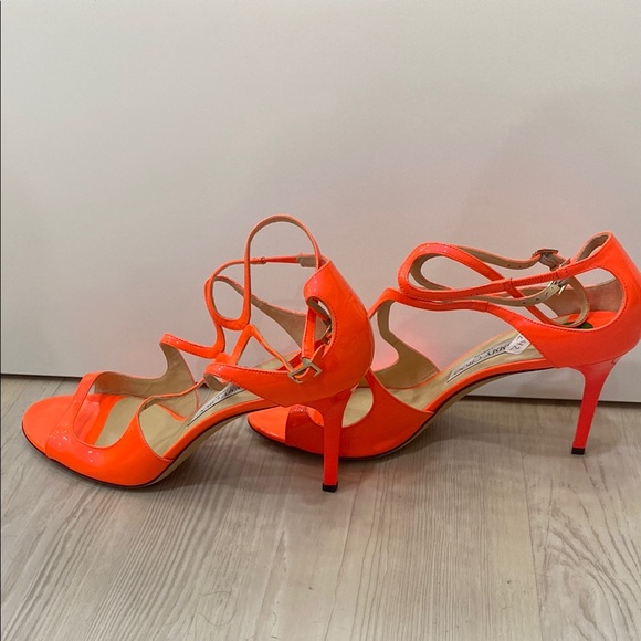 Jimmy Choo Women's Orange Strappy Heels - Picture 4 of 5